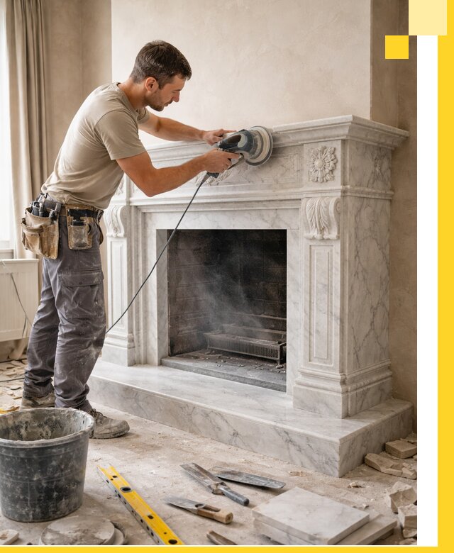 Изготовление и установка мраморных каминов в Кызыле под ключ