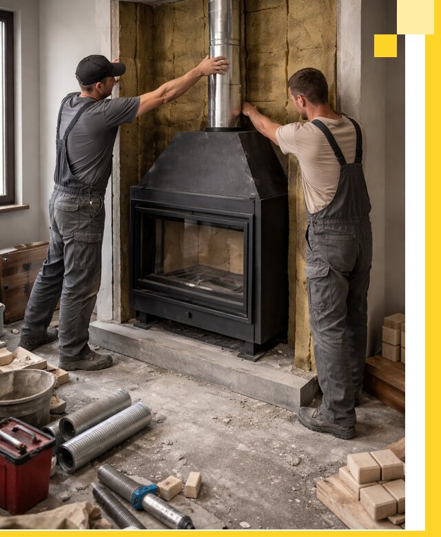 Изготовление и монтаж закрытых каминов в Кызыле под ключ