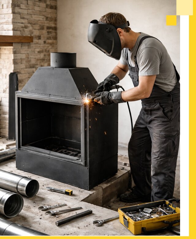 Продажа и установка металлических каминов в Кызыле под ключ