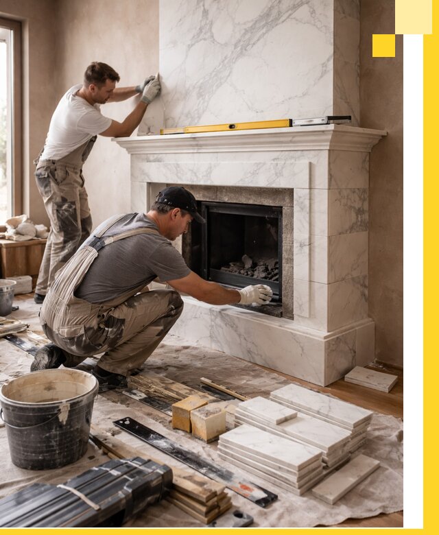 Отделка каминов в Кызыле качественные облицовочные работы