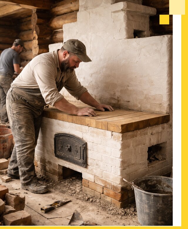 Проектирование и установка русской печи с лежанкой в Кызыле