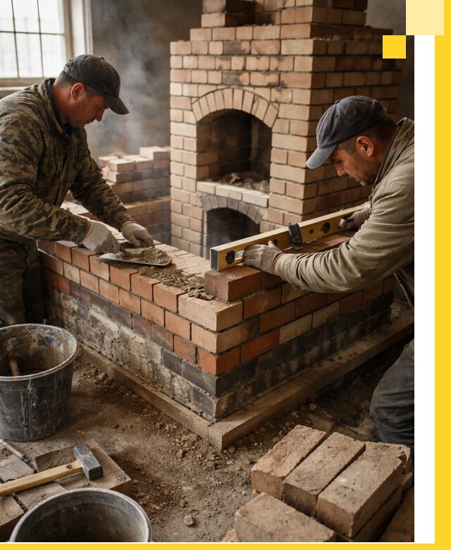 Изготовление и монтаж печей и каминов из кирпича в Кызыле