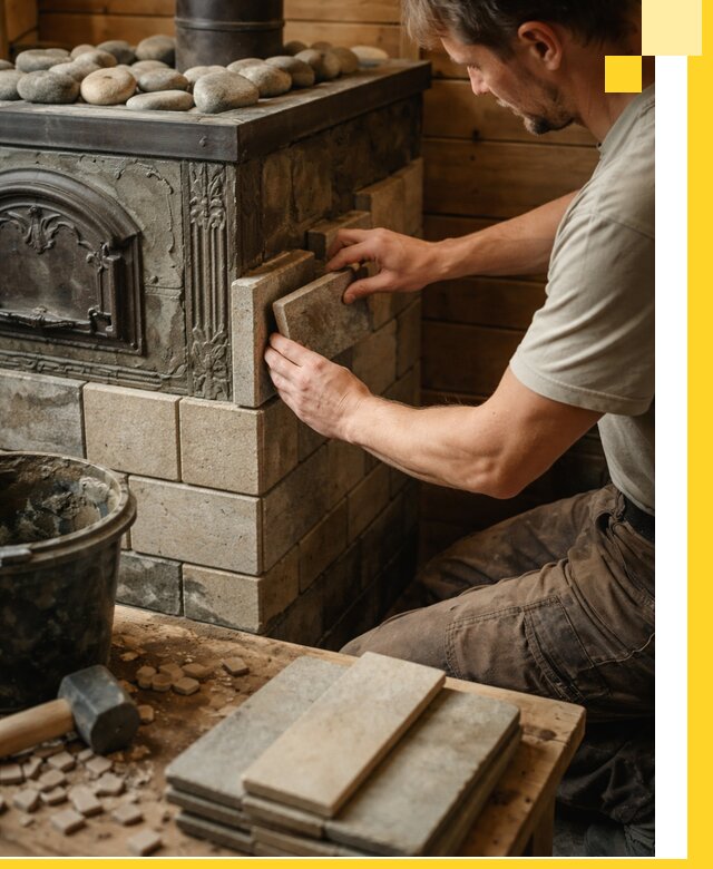 Облицовка банных печей в Кызыле профессиональная отделка