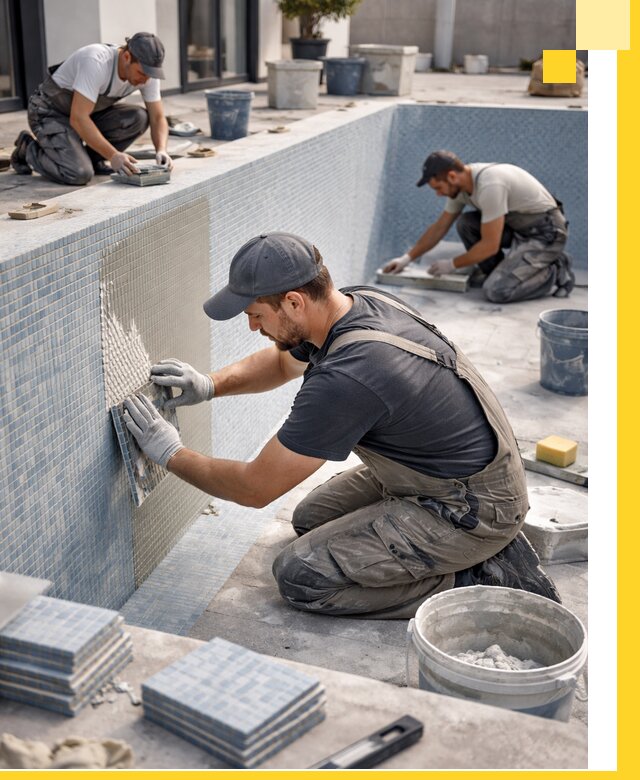 Облицовка бассейнов в Кызыле плитка мозаика гидроизоляция