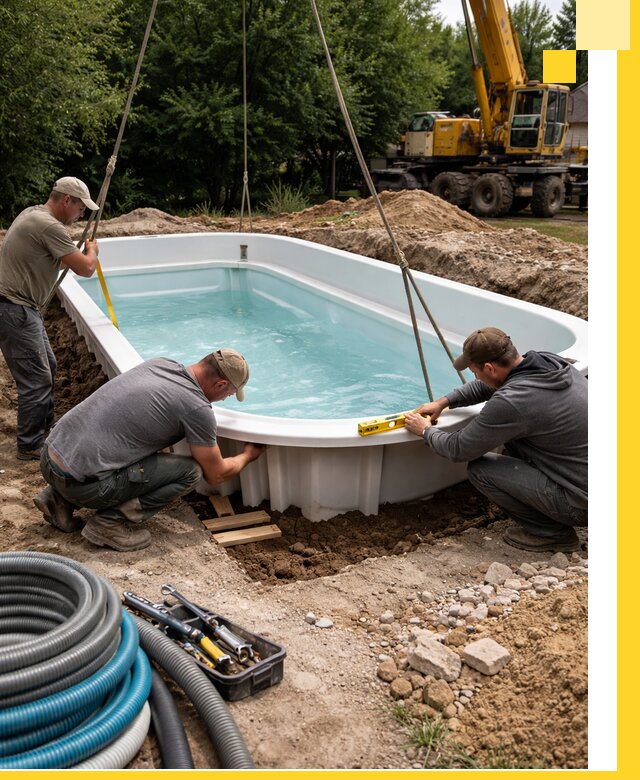 Установка и монтаж композитных бассейнов под ключ в Кызыле