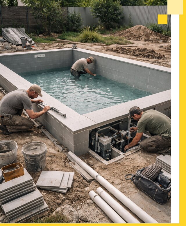 Строительство и монтаж бассейнов для дачи под ключ в Кызыле