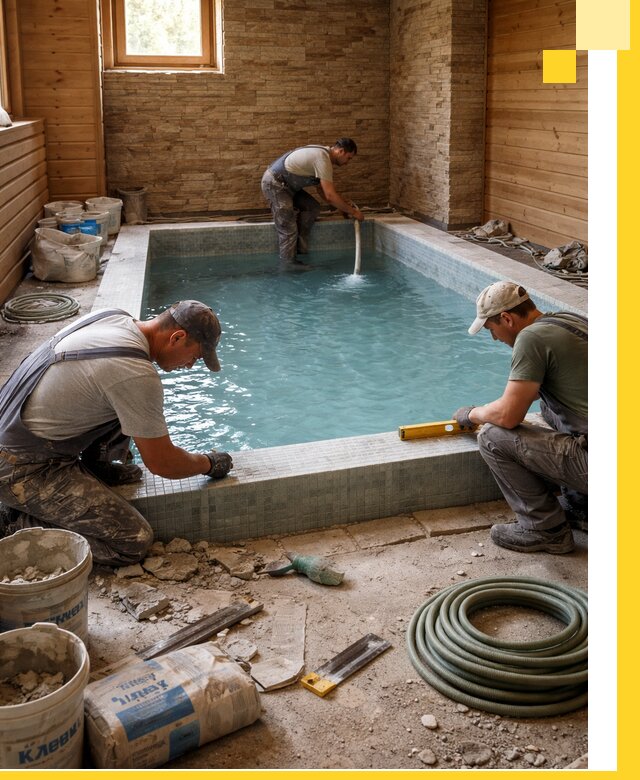 Проектирование и строительство бассейнов для бани в Кызыле