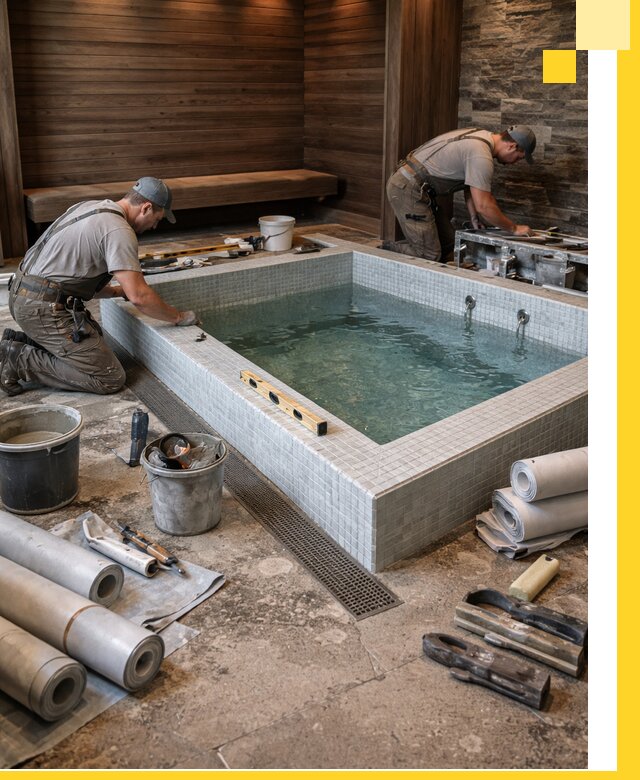 Установка и строительство бассейнов для сауны в Кызыле