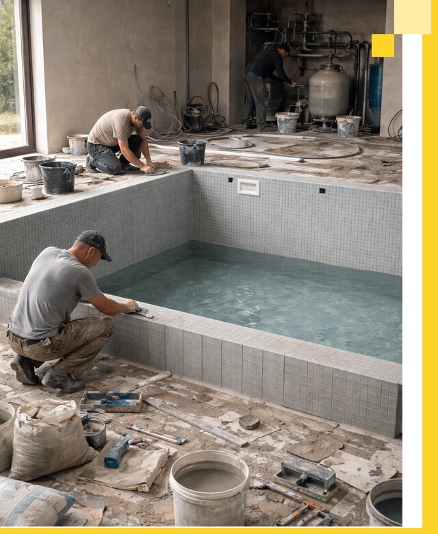 Строительство и монтаж бассейнов в помещении в Кызыле