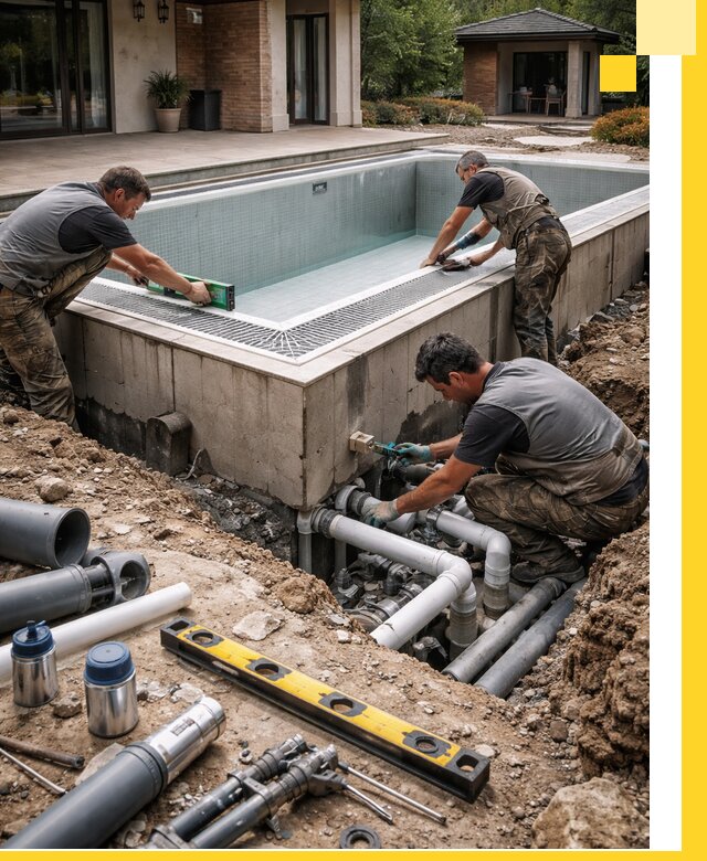 Строительство переливных бассейнов в Кызыле под ключ