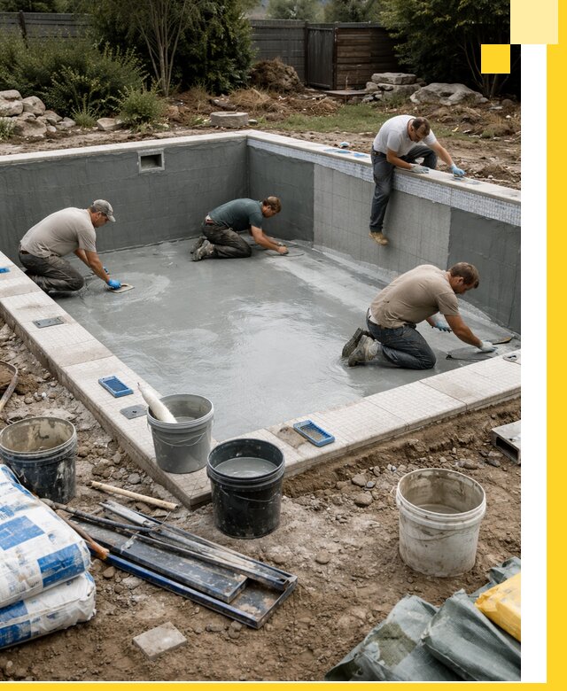 Изготовление и монтаж чаши бассейна под ключ в Кызыле