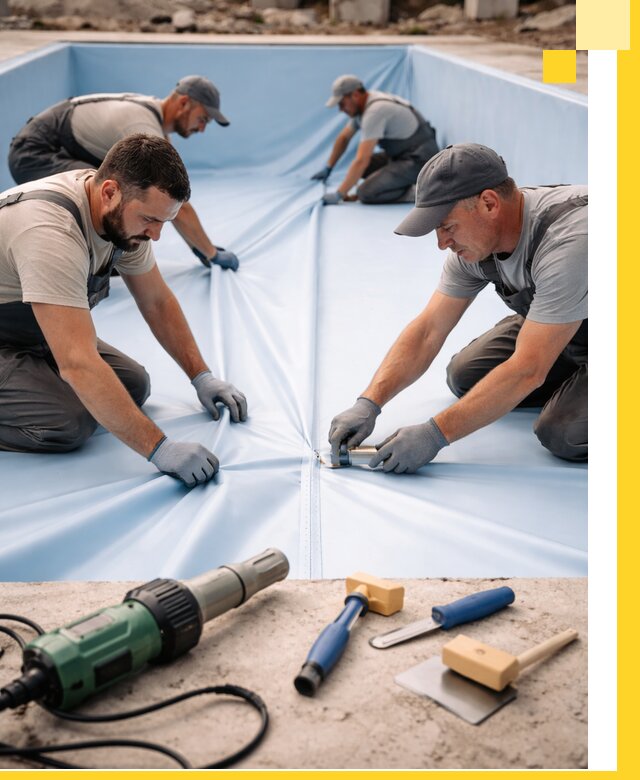 ПВХ пленка для бассейнов с монтажом и гарантией в Кызыле