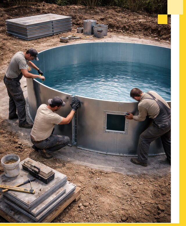 Круглые бассейны под ключ в Кызыле проектирование и монтаж