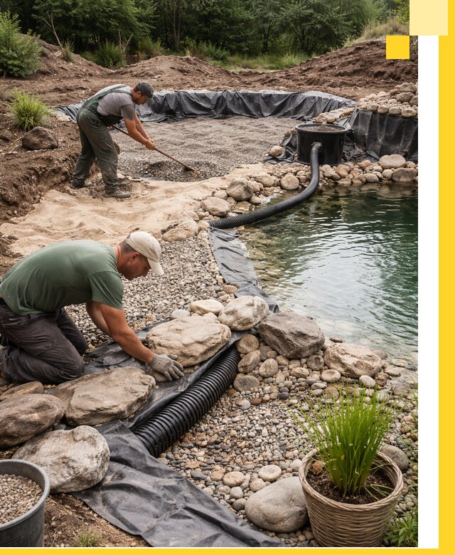 Строительство природных бассейнов и озер в Кызыле под ключ