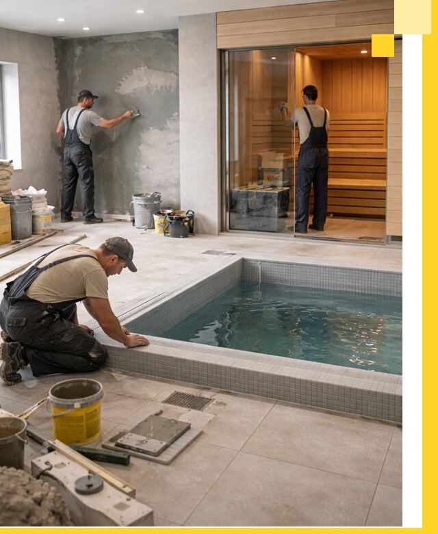 Проектирование и строительство сауны с бассейном в Кызыле