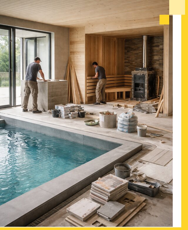 Проектирование и строительство бань с бассейном в Кызыле