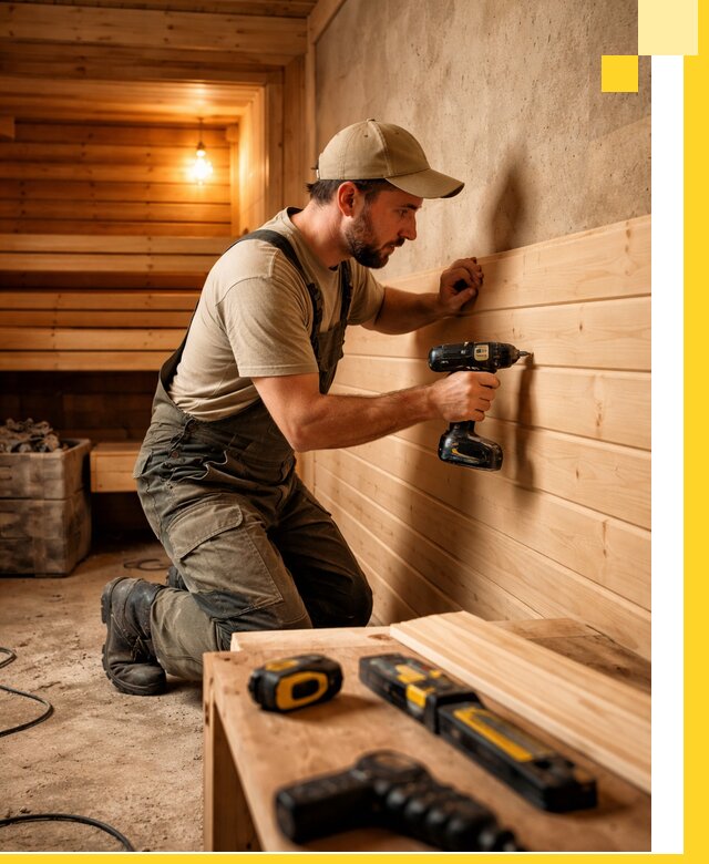 Профессиональная внутренняя отделка бани в Кызыле под ключ