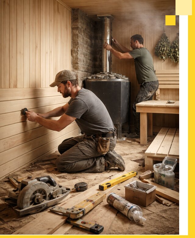 Полное строительство и оснащение парных под ключ в Кызыле