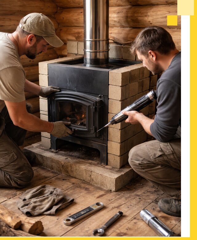 Монтаж и установка печи в бане под ключ с гарантией в Кызыле