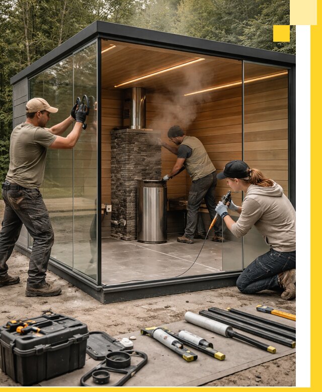 Проектирование и строительство стеклянных бань в Кызыле