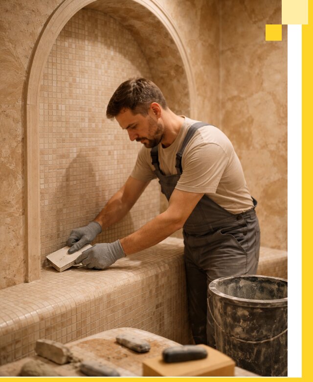 Профессиональная отделка хамамов с мозаикой под ключ в Кызыле