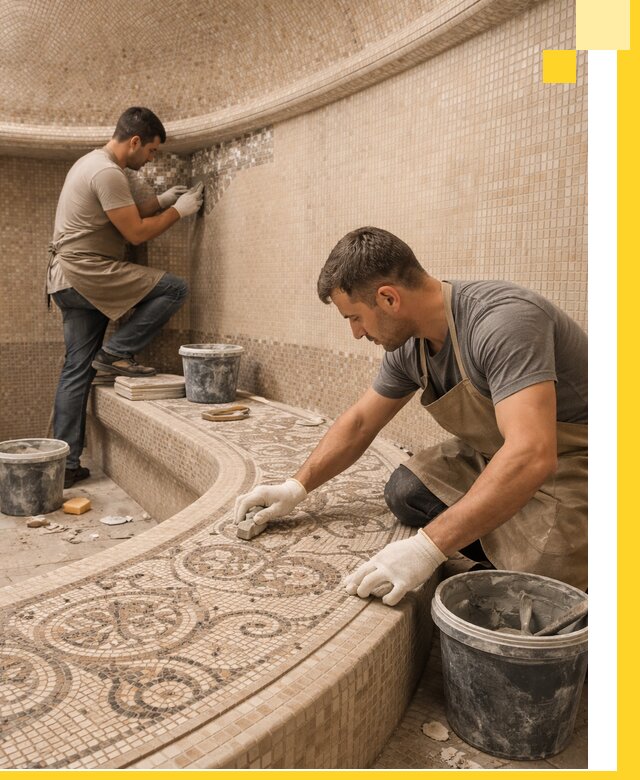 Плитка для хамама в Кызыле, укладка, подбор и поставка